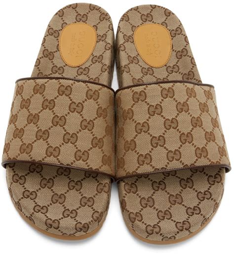 gucci beige gg sideline sandals|Gucci unisex sandals.